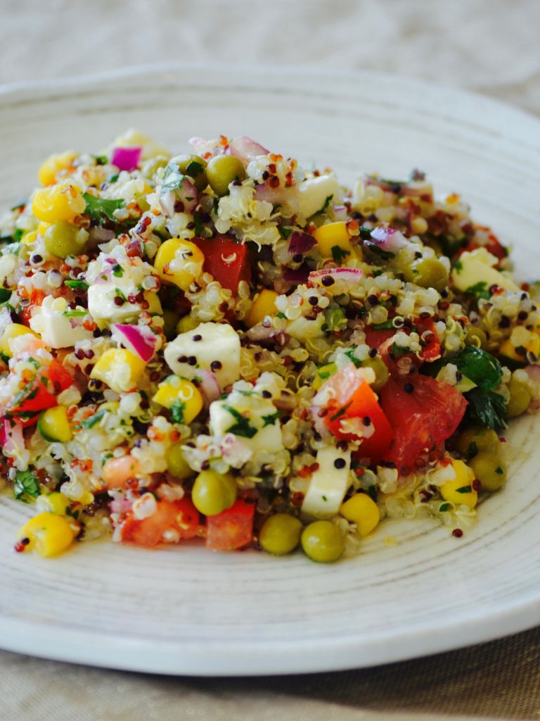 Quinoa Salad with Corn and Peas